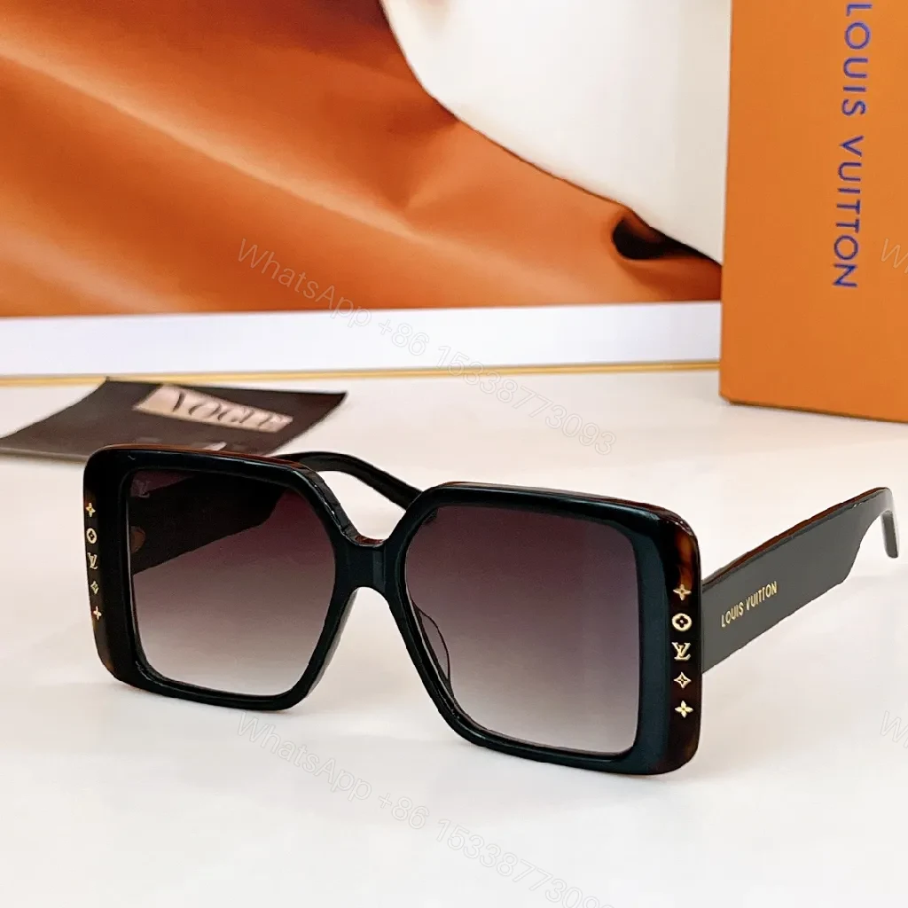 View 3 of Bold Black & White Frame Sunglasses with LV Detailing Luxe