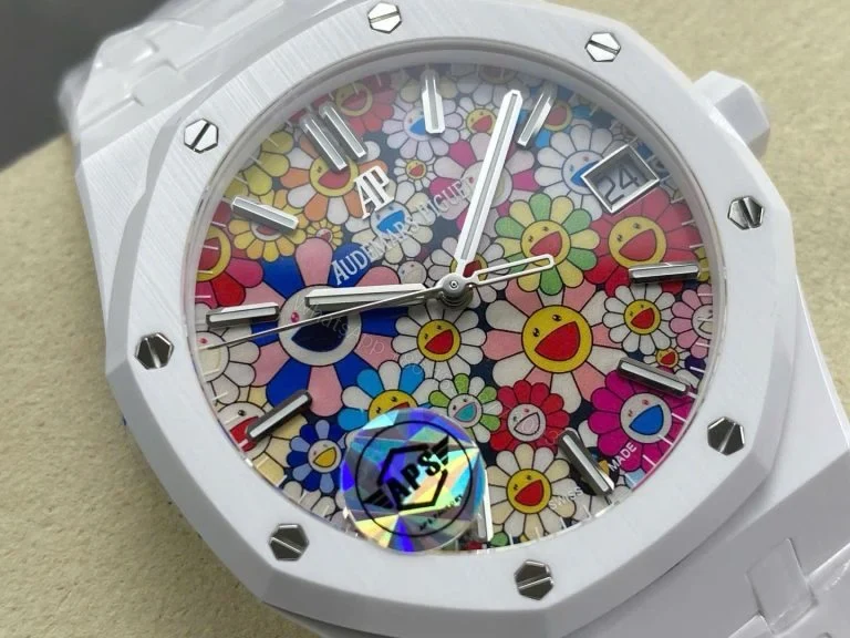 View 2 of Replica AP Royal Oak White Ceramic Celebration Dial 41mm