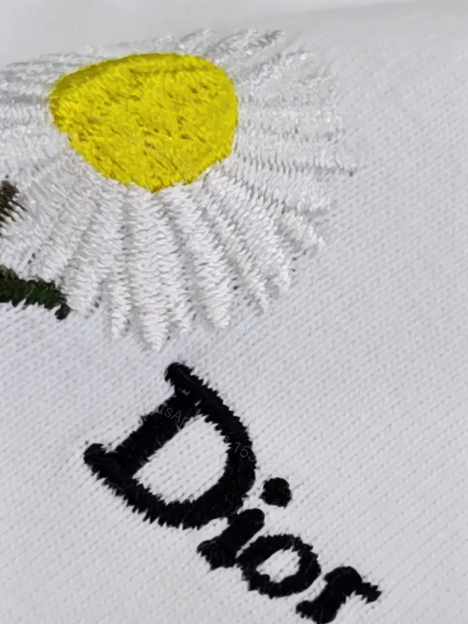 View 3 of Minimalist Luxe Tee: White Cotton, Delicate Embroidery, Everyday Chic