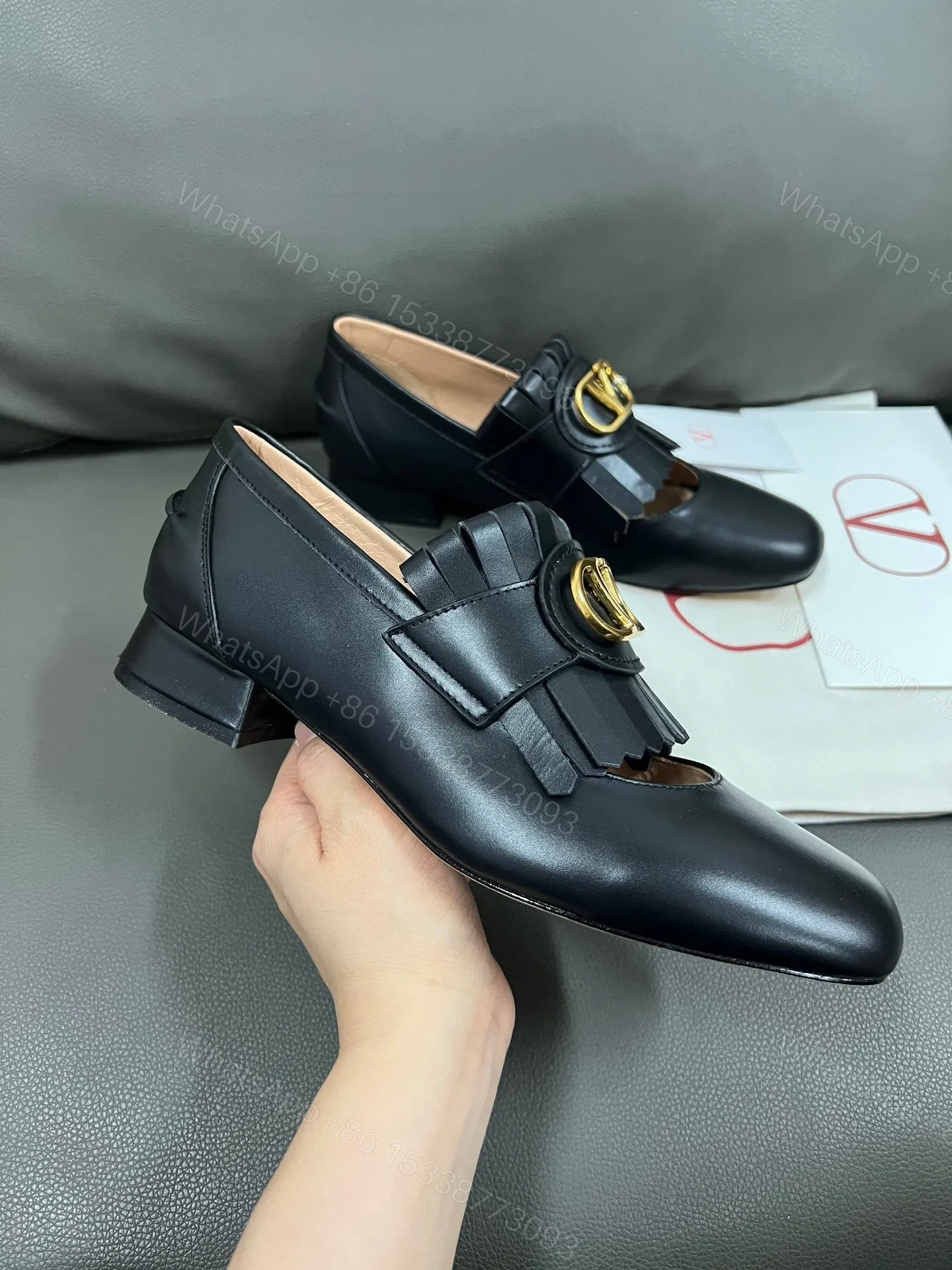 View 4 of Valentino Women Black Leather Heels
