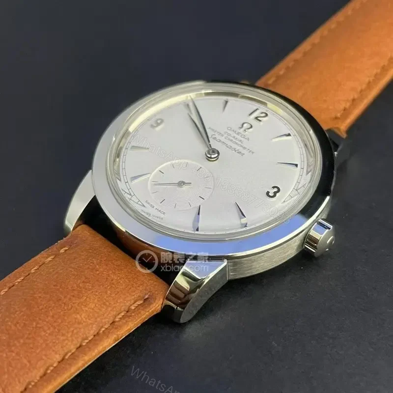 View 6 of Omega Seamaster 1948 Limited Edition Watch with Silver Dial and Brown Leather Strap