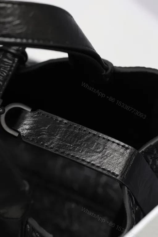 View 7 of Quilted Mini Satchel: Dior-Inspired Hardware, Black Leather