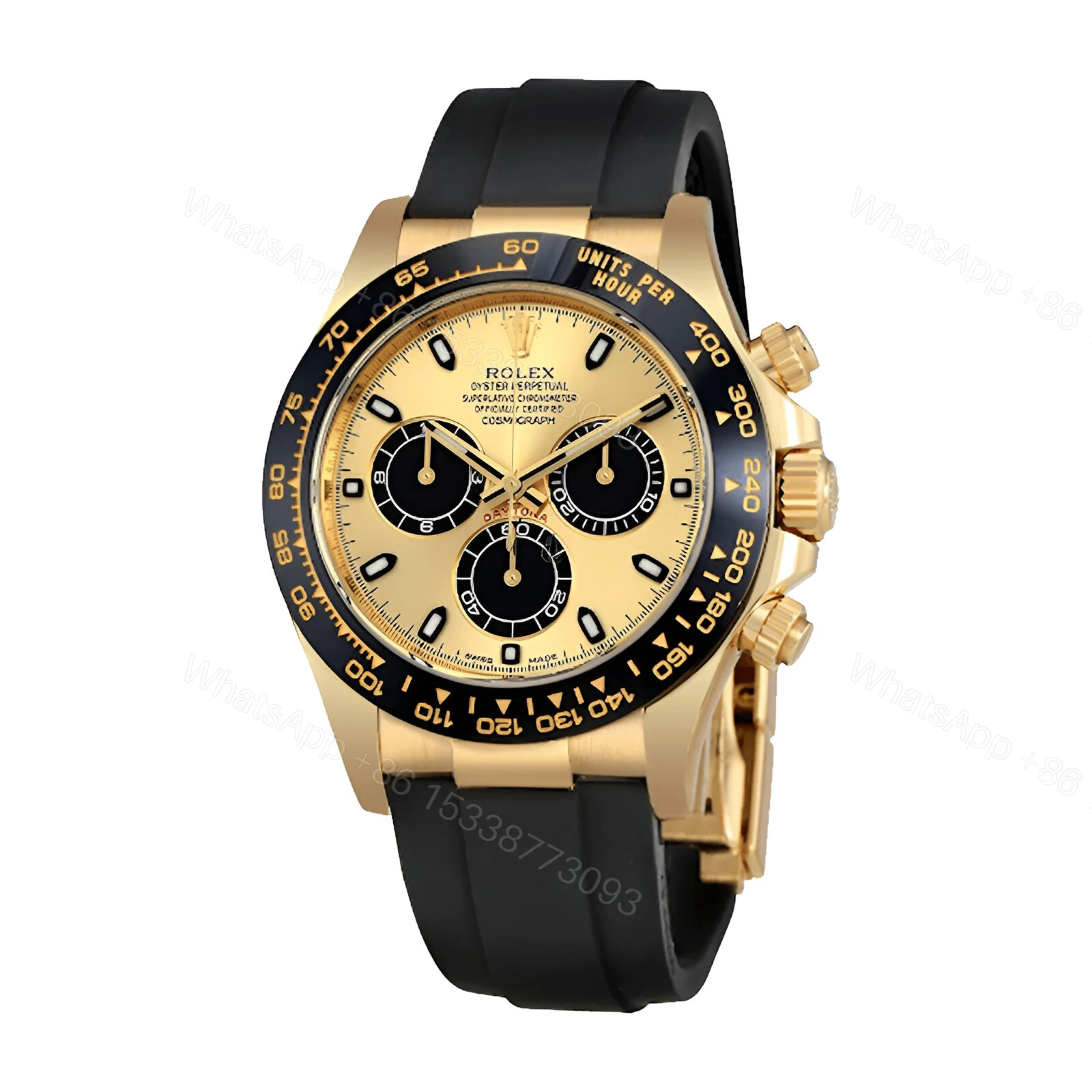 View 2 of Rolex Daytona Cosmograph 116518LN Gold Dial Replica