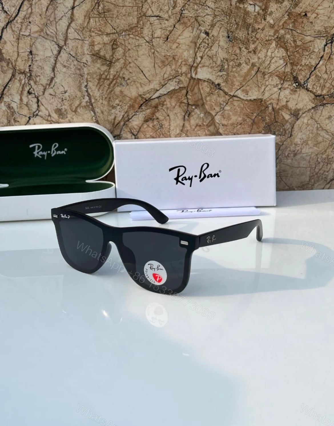 Ray-Ban Square Black Sunglasses — view 1