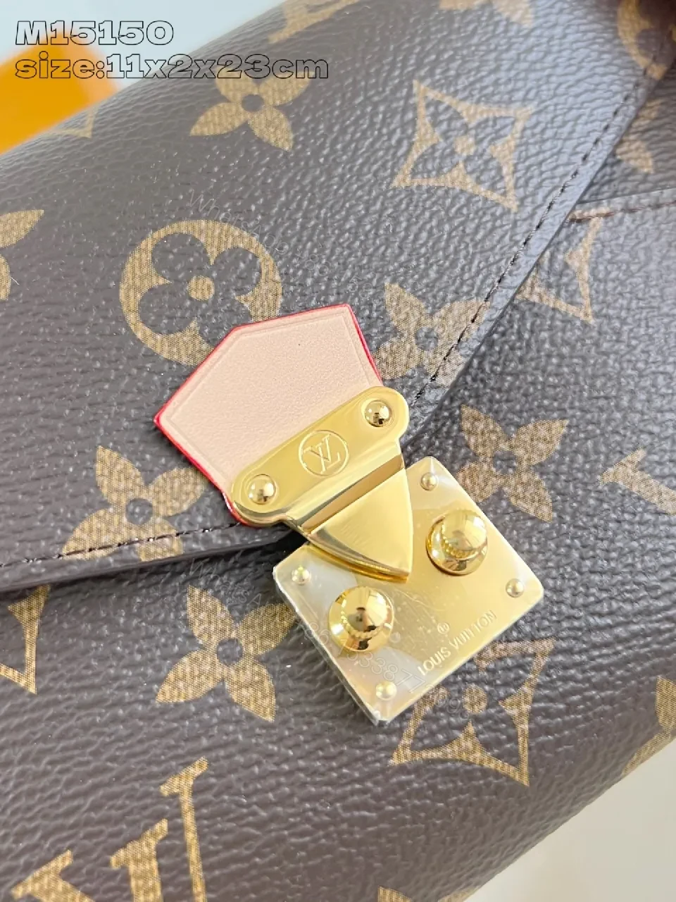 View 2 of Chic Monogram Canvas Bag with Gold Lock and Chain