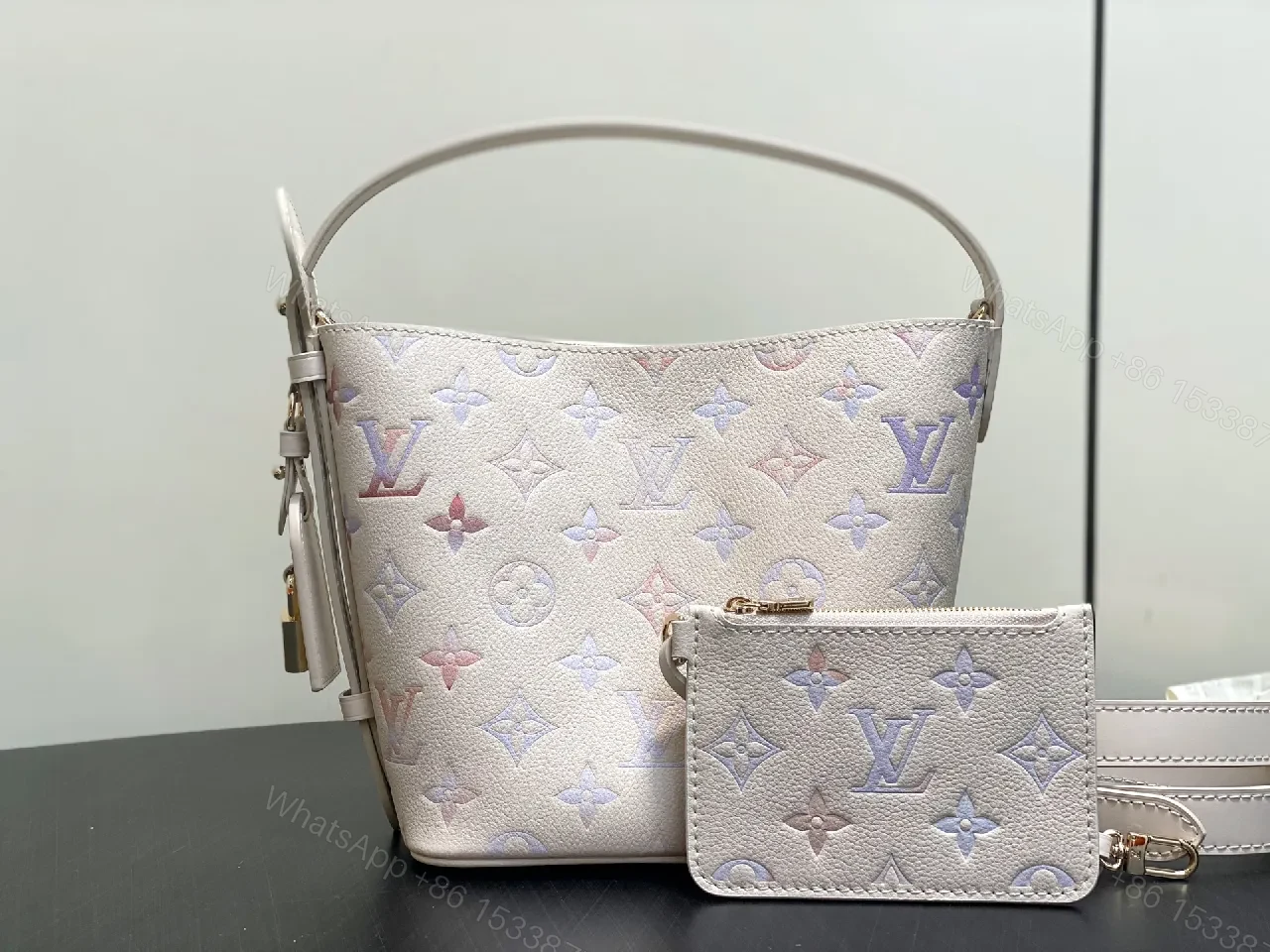 View 10 of Pastel Monogram Bucket Bag: Lux Everyday Elegance