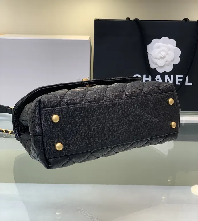View 8 of Chic Quilted Black Handbag with Gold Twist â€” All-Day Comfort