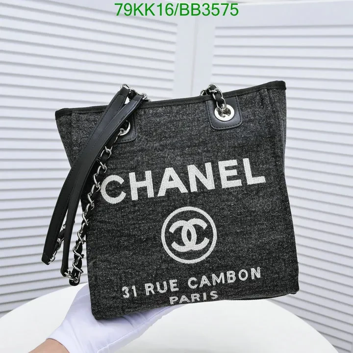 View 6 of Chanel Deauville Chain Black Tote Bag QL854 – Trendy and Functional