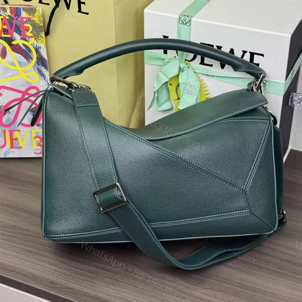 View 6 of 高仿Loewe*Puzzle系列6580鹿皮斜挎包常青綠大號免檢版