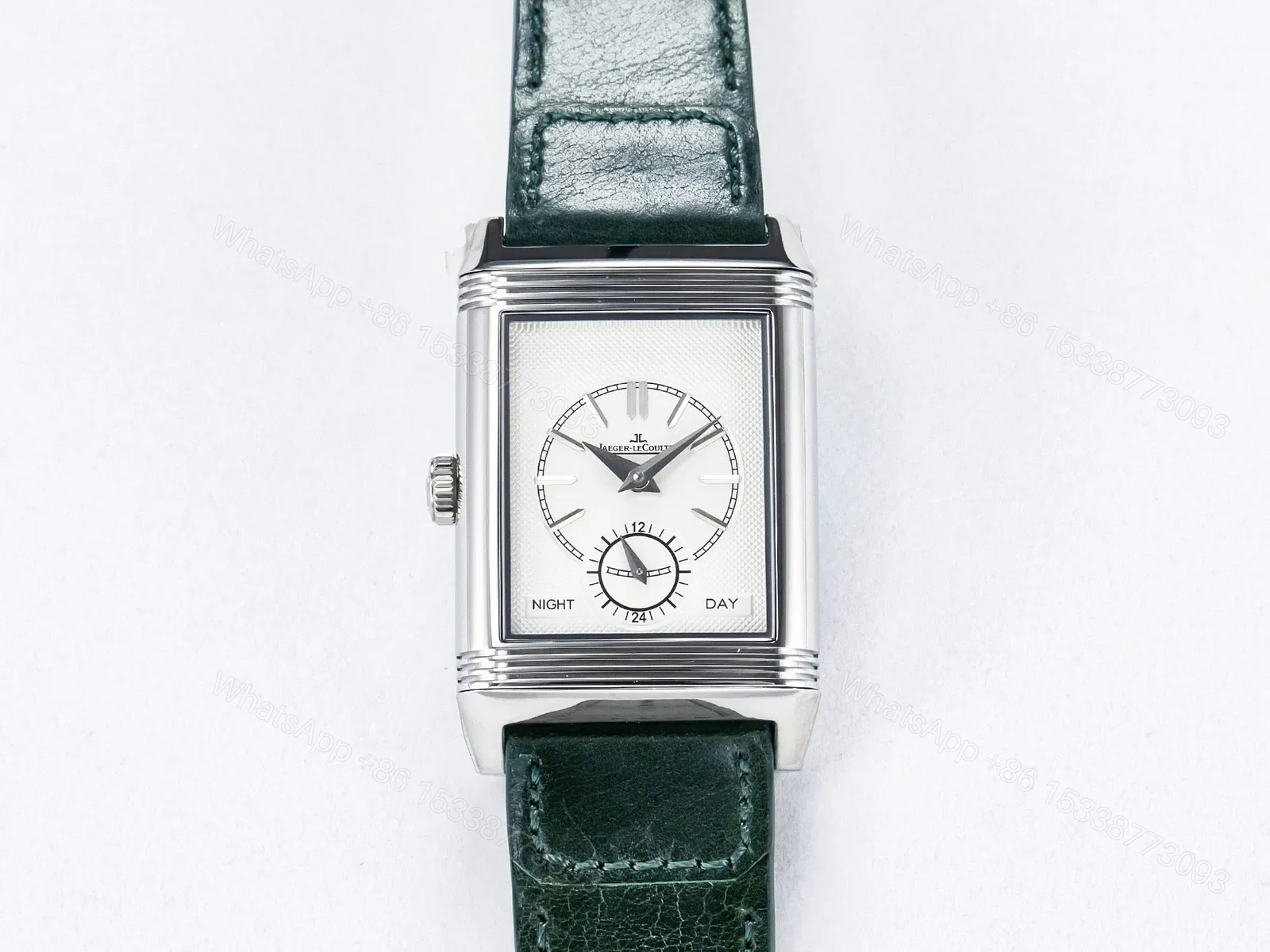 View 17 of Reverso Classic Duoface Small Seconds SS MGF Best Edition White Textured Dial on Black Leather Strap A854A