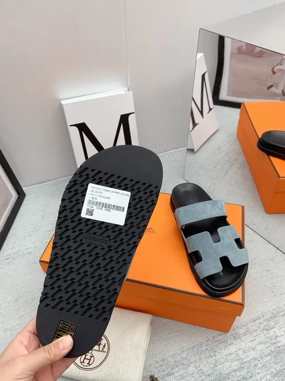 View 6 of Grey Suede Hermes-Inspired Sandals â€“ All-Day Comfort
