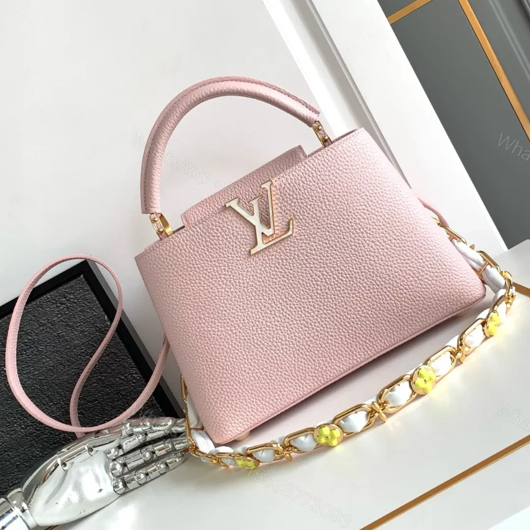Louis Vuitton LV Capucines BB Pink Handbags Lock Gold 27x18x9cm — view 1