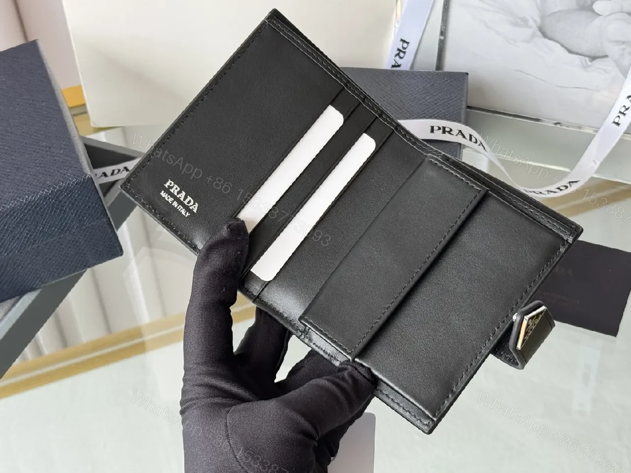 View 3 of Structured Saffiano Wallet: Luxe, Compact, Durable Everyday Use