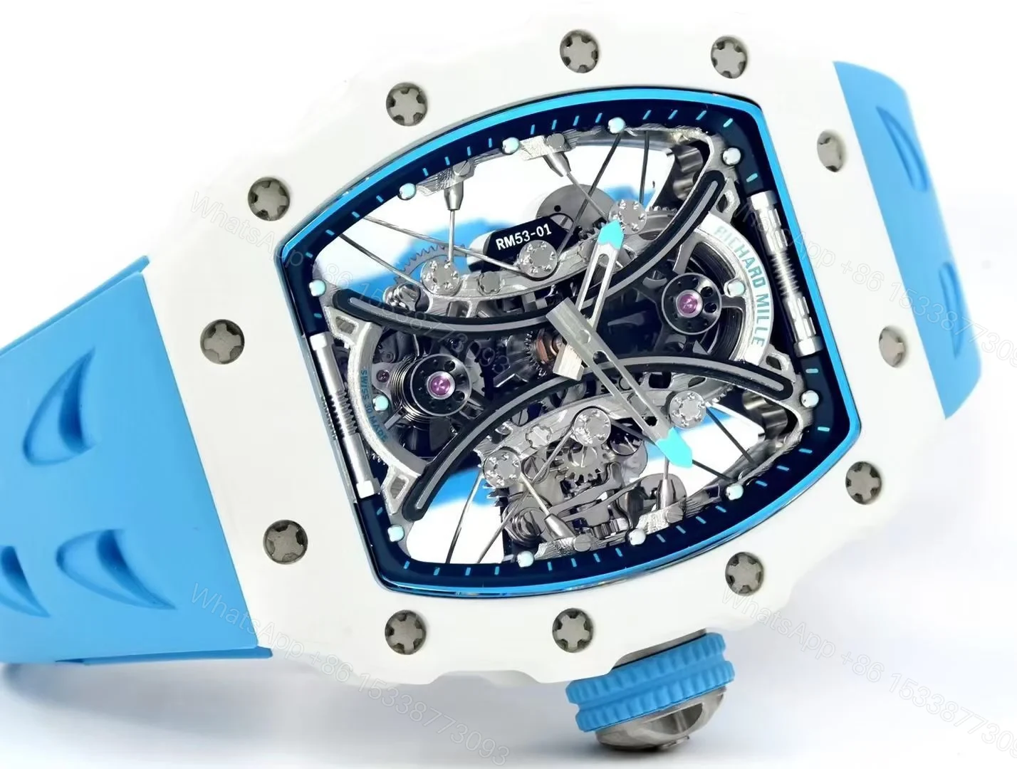 View 5 of Richard Mille RM53-01 Pablo Mac Donough Tourbillon Watch TPT Carbon Fiber Case Suspended Movement Sapphire Crystal Premium Edition RM53-01-PMD-TPT-TB