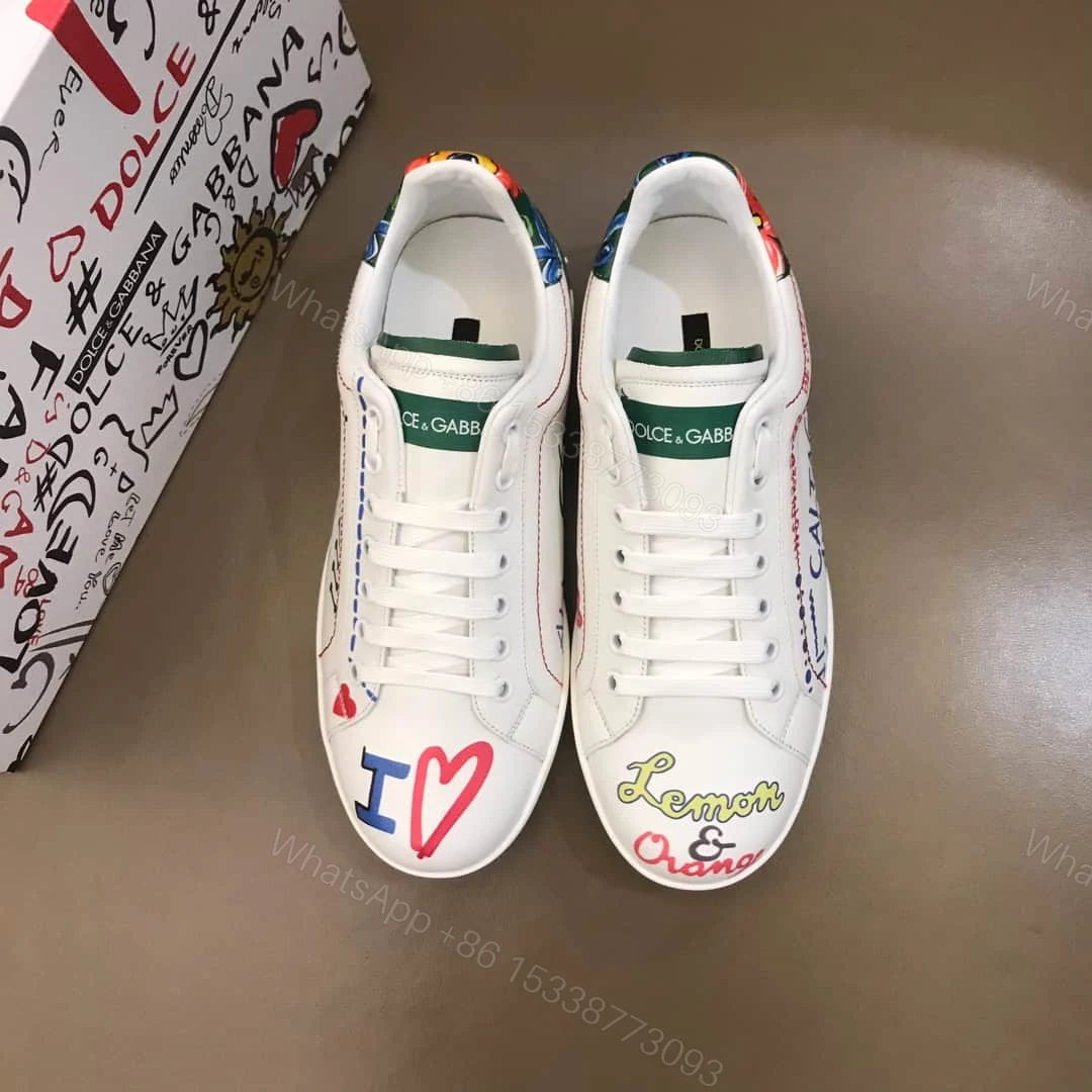 View 4 of DOLCE & GABBANA PRINTED CALFSKIN PORTOFINO SNEAKERS – DG32