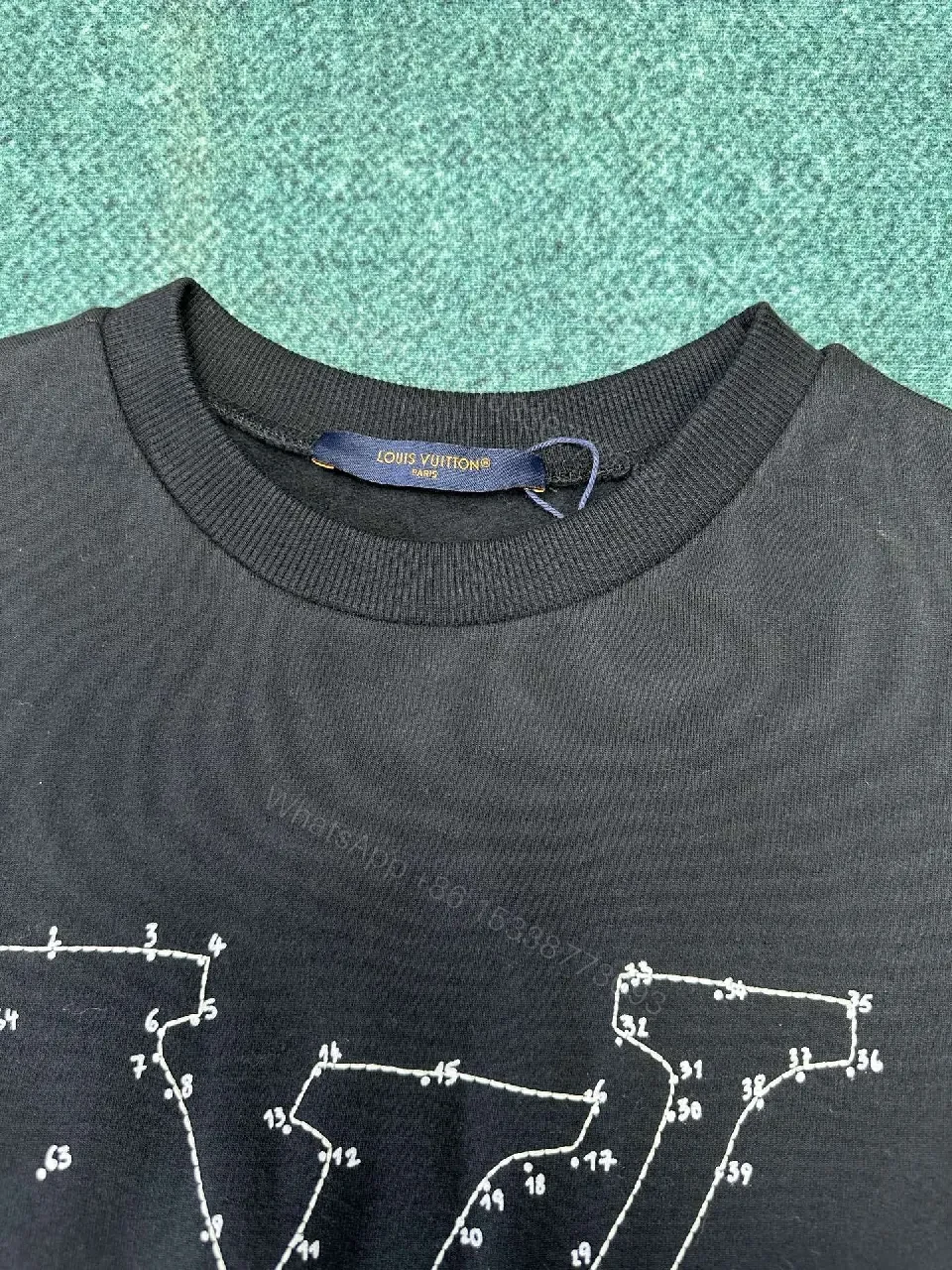 View 6 of Black Cotton Blend Hoodie: Subtle Lux, Handcrafted Logo, Relaxed Fit