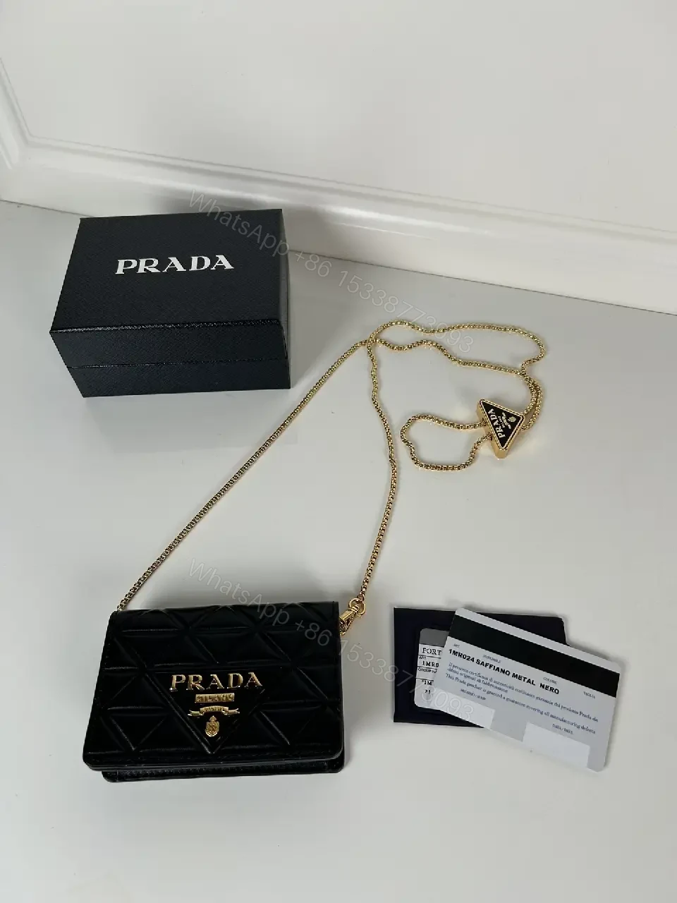 View 2 of Compact Quilted Crossbody – Modern Luxe, Gold Chain Bag