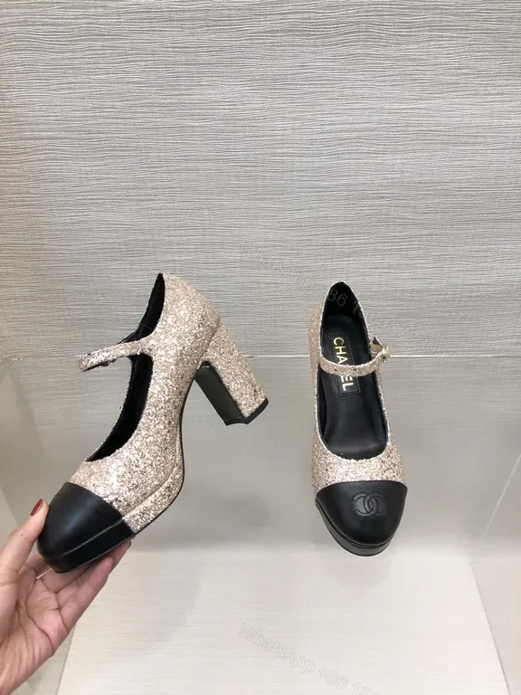 View 9 of Champagne Glitter Mary Janes: Luxe Comfort Flats