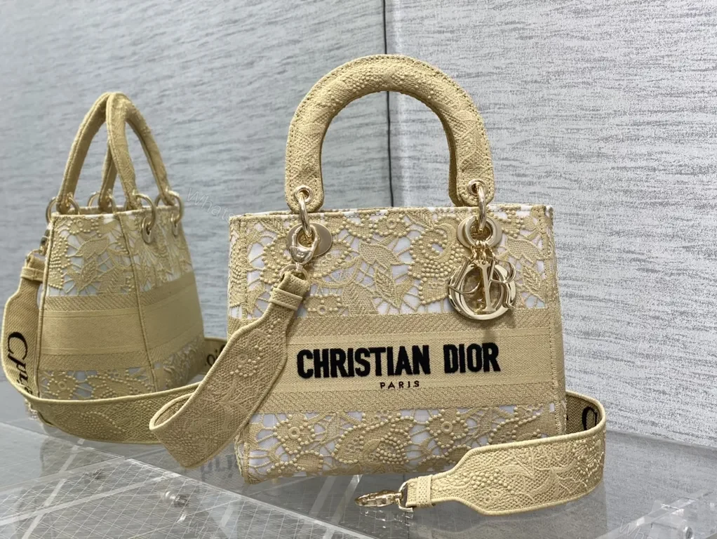 View 6 of Lace-Overlay Tote: Luxe Couture Chic Handbag - Dior Style