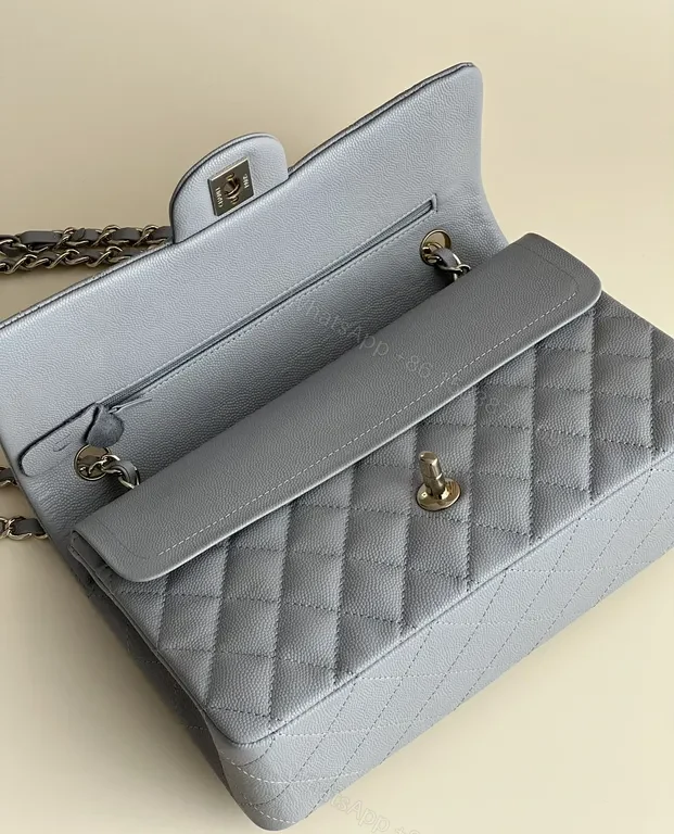 View 6 of Textured Quilted Gray Flap Bag: Everyday Luxury, Leather, Chic