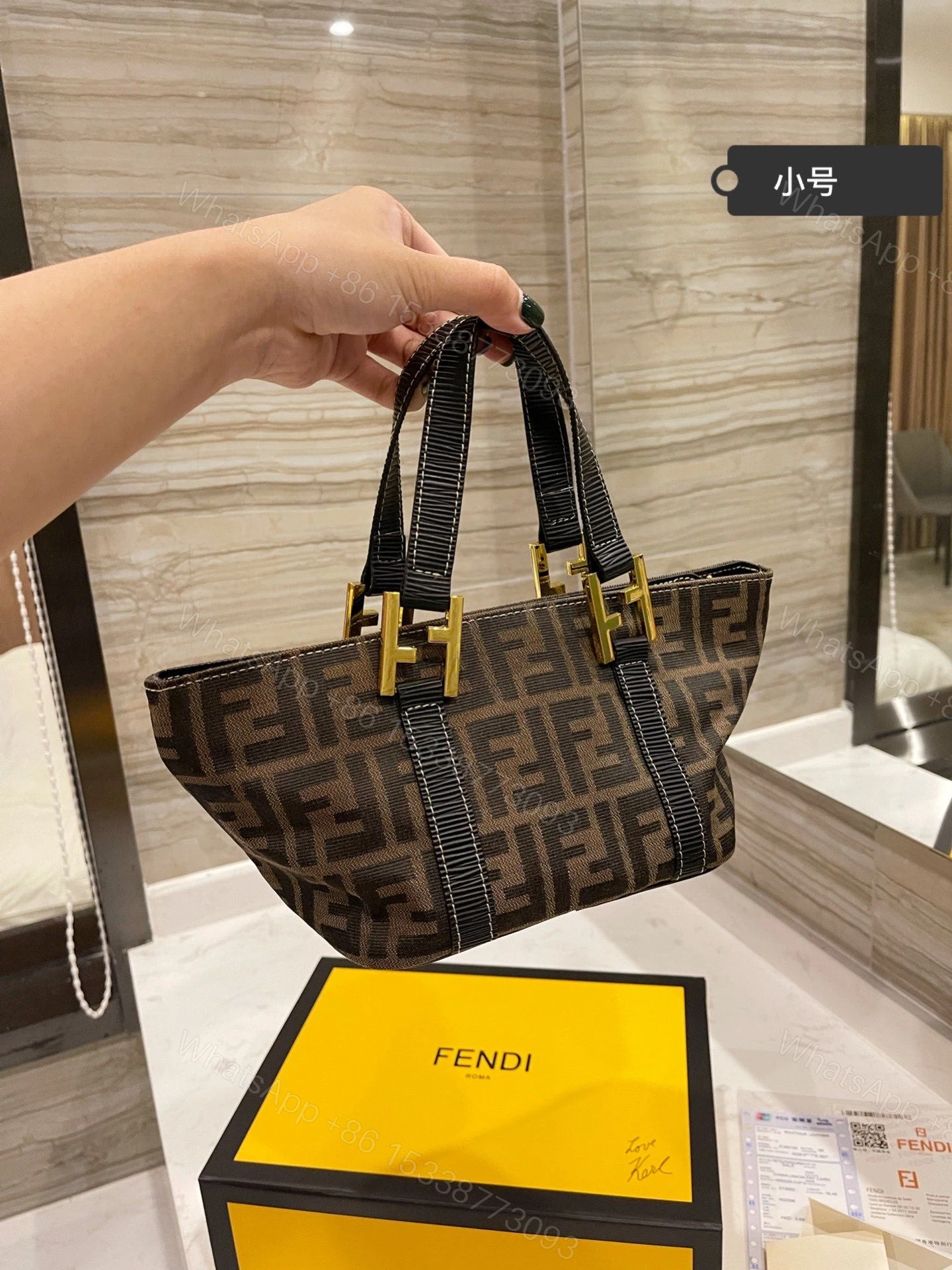 View 9 of FENDI Zucca Canvas Hand Bag
