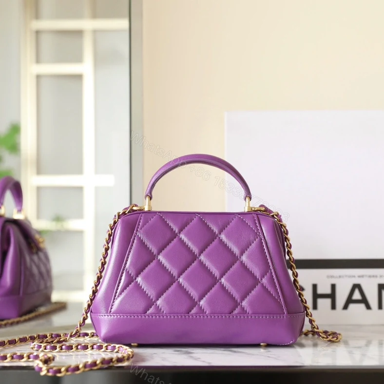 View 2 of 高仿Chanel*24A系列AS4958拋光小羊皮單肩包紫色免檢版