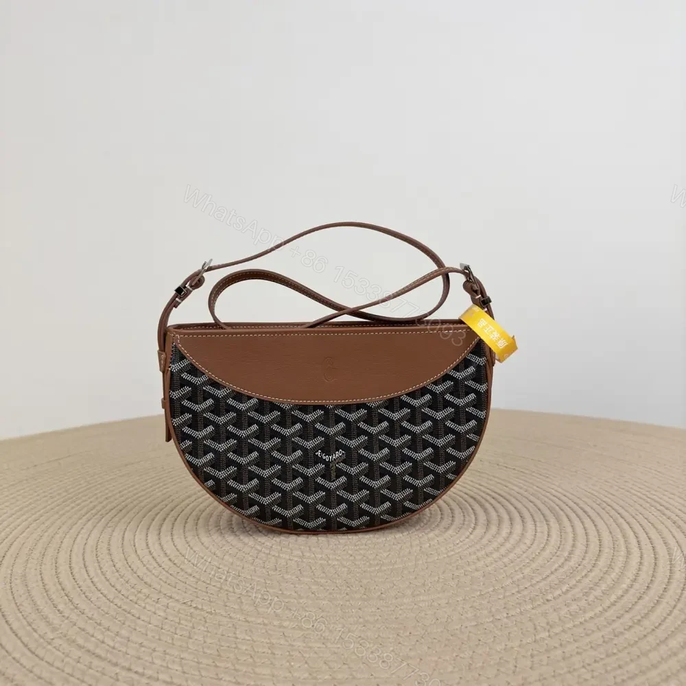 高仿Goyard*01CL03P單肩半月包棕色免檢版 — view 1
