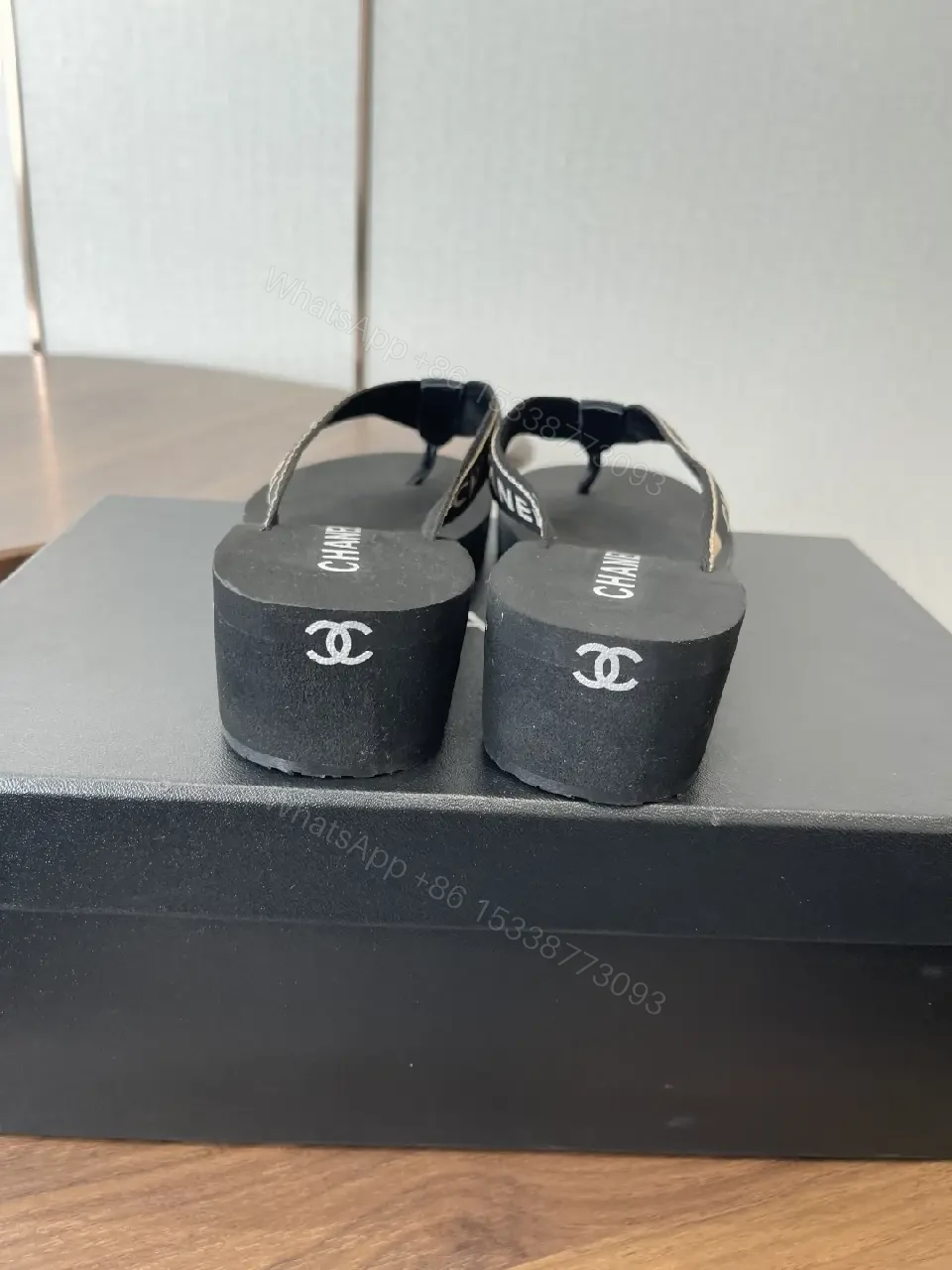 View 5 of Black Synthetic Ribbon Sandals - Luxe, Comfortable, Minimalist Slip-On