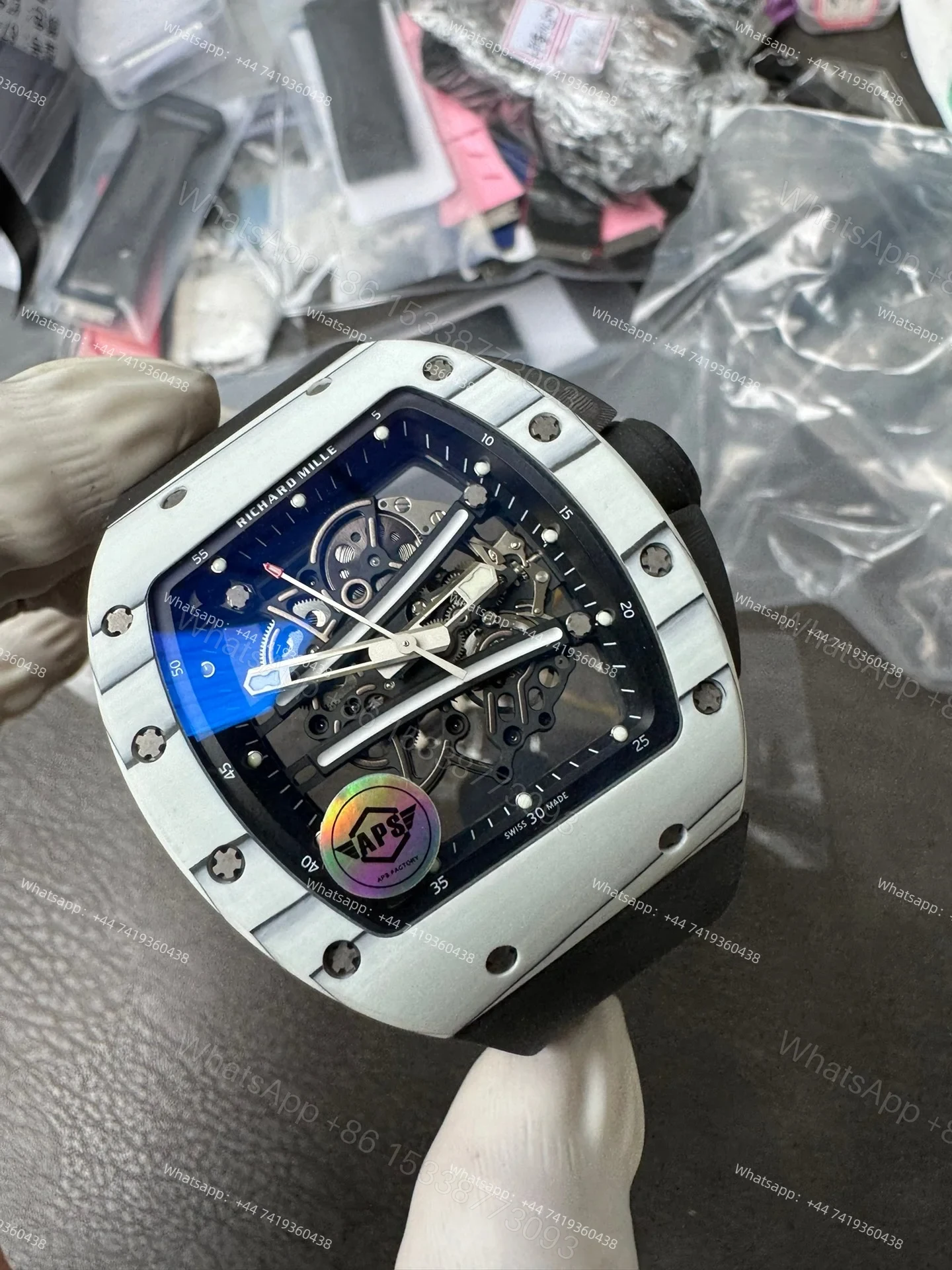 View 9 of Super Clone Richard Mille RM 67-02 Carbon TPT Skeleton Tourbillon 1:1 Replica Watch