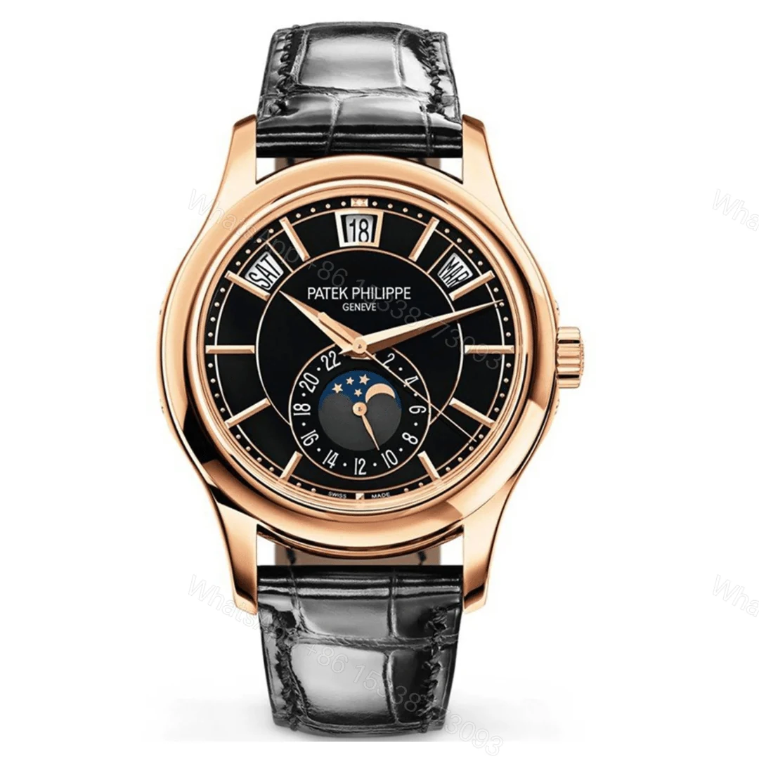 Patek Philippe Complications 5205 Rose Gold Black Dial Replica — view 1
