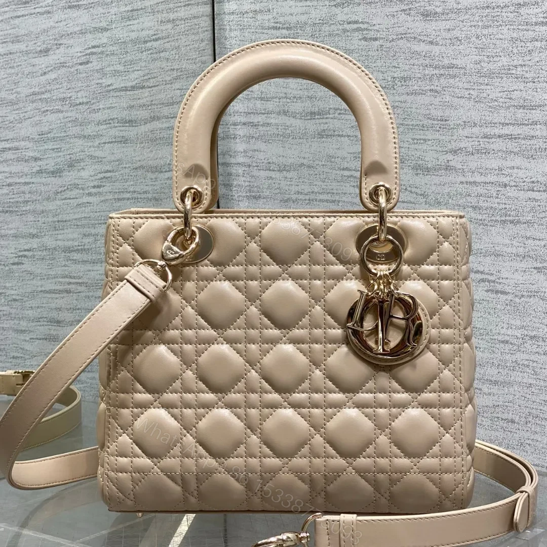 Dior small Lady Dior bag in Beige Cannage — view 1