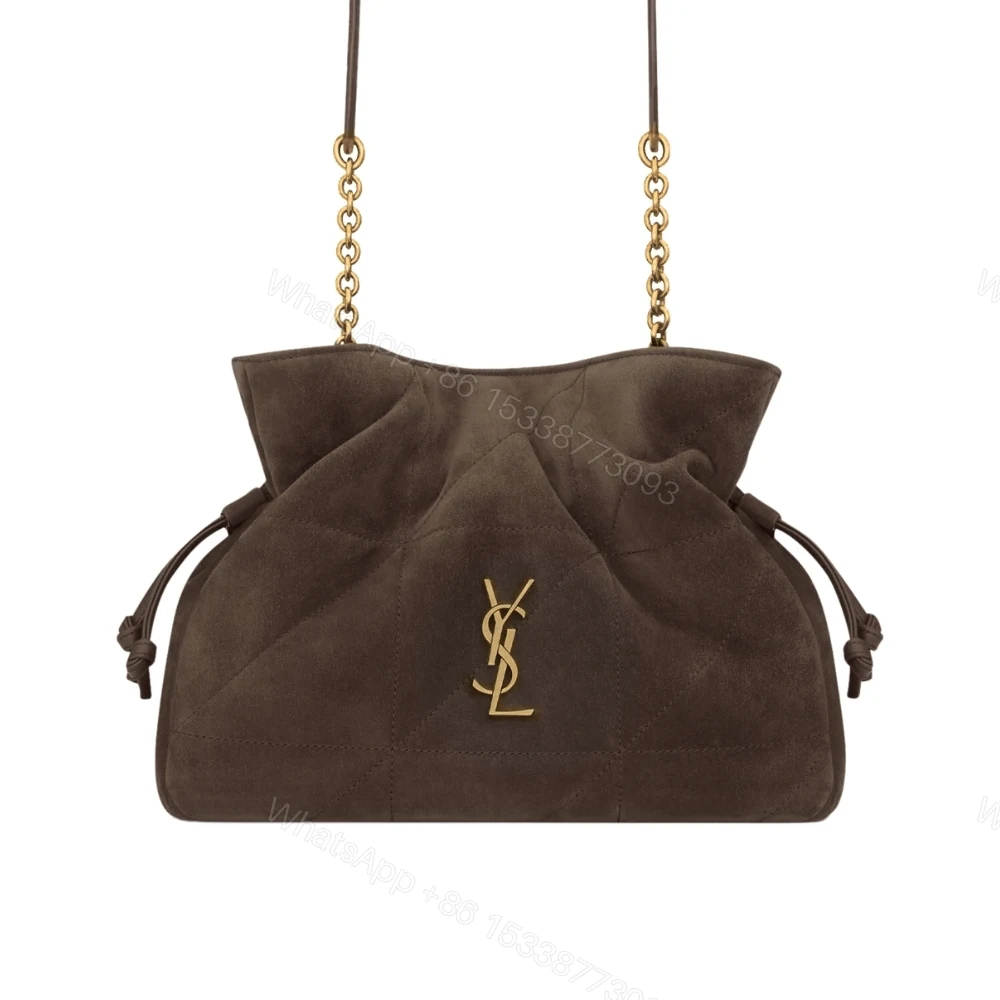Saint Laurent Jamie Shoulder Pouch In Dark Brown 26Cm — view 1