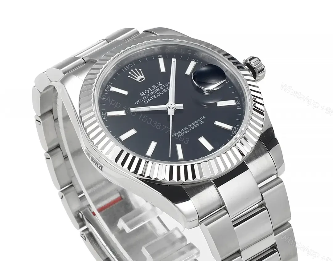 View 5 of Clean Factory JVS Rolex Datejust Black Fluted Silver