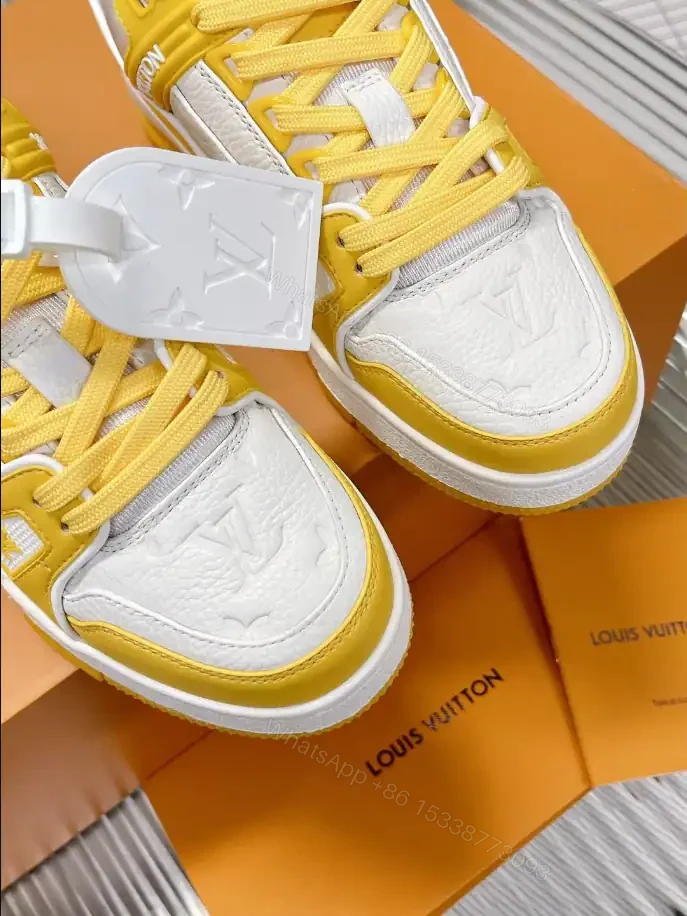 View 8 of LOUIS VUITTON TRAINERS SNEAKES IN WHITE AND YELLOW– LSVT377