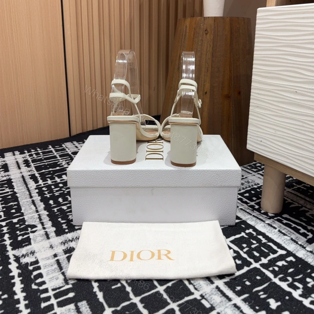 View 8 of 高仿Dior*Dway系列KDQ853一字高跟刺繡涼鞋金色免檢版