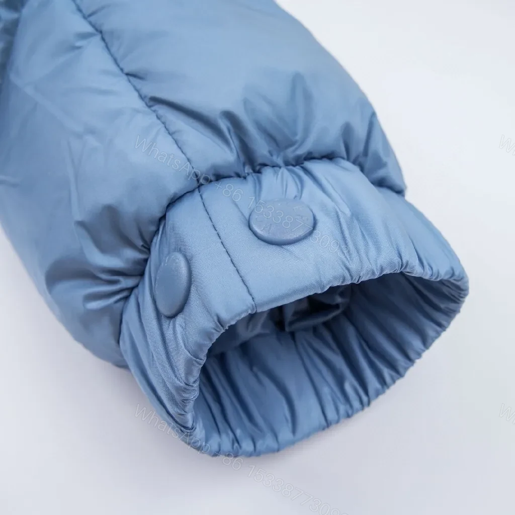 View 6 of Sky Blue Lightweight Puffer Jacket with Premium Patch, Unisex Style