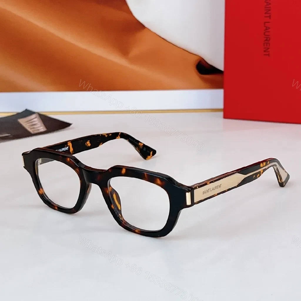 View 2 of Taupe Transparent Frames with Luxe Saint Laurent Accent