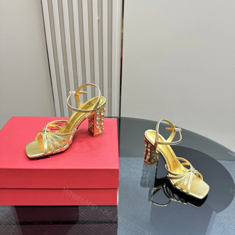 View 5 of 高仿Valentino*6W2S0LK水鑽高踭鞋金色9CM免檢版