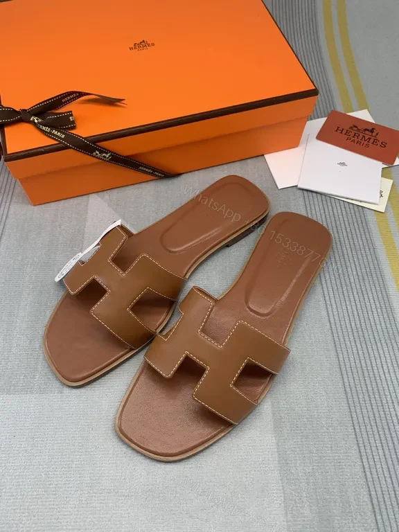 View 4 of Cognac Calfskin Oran Sandals â€“ Elegant All-Day Comfort
