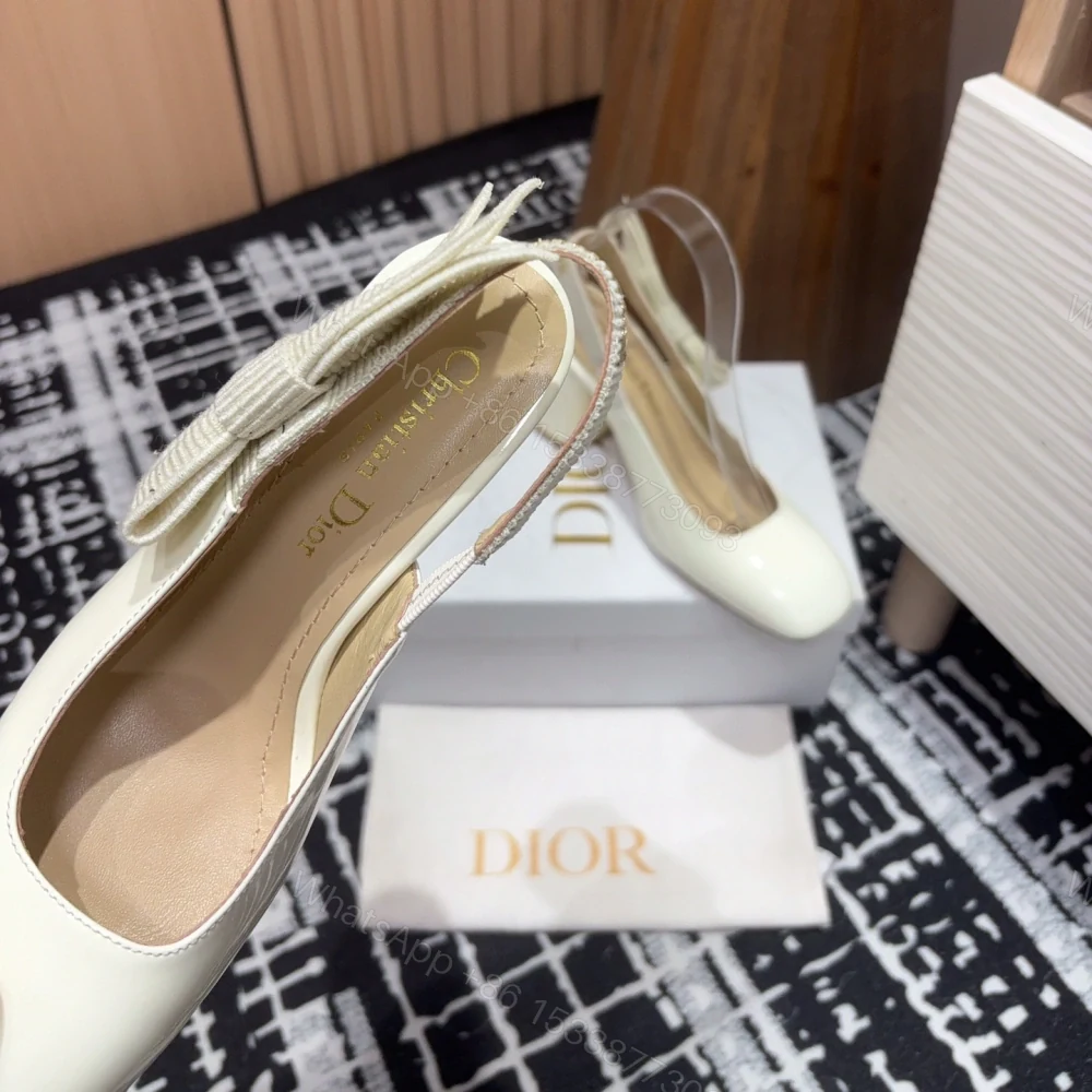 View 5 of 高仿Dior*Miss系列KDV270露跟蝴蝶結高踭鞋白色免檢版
