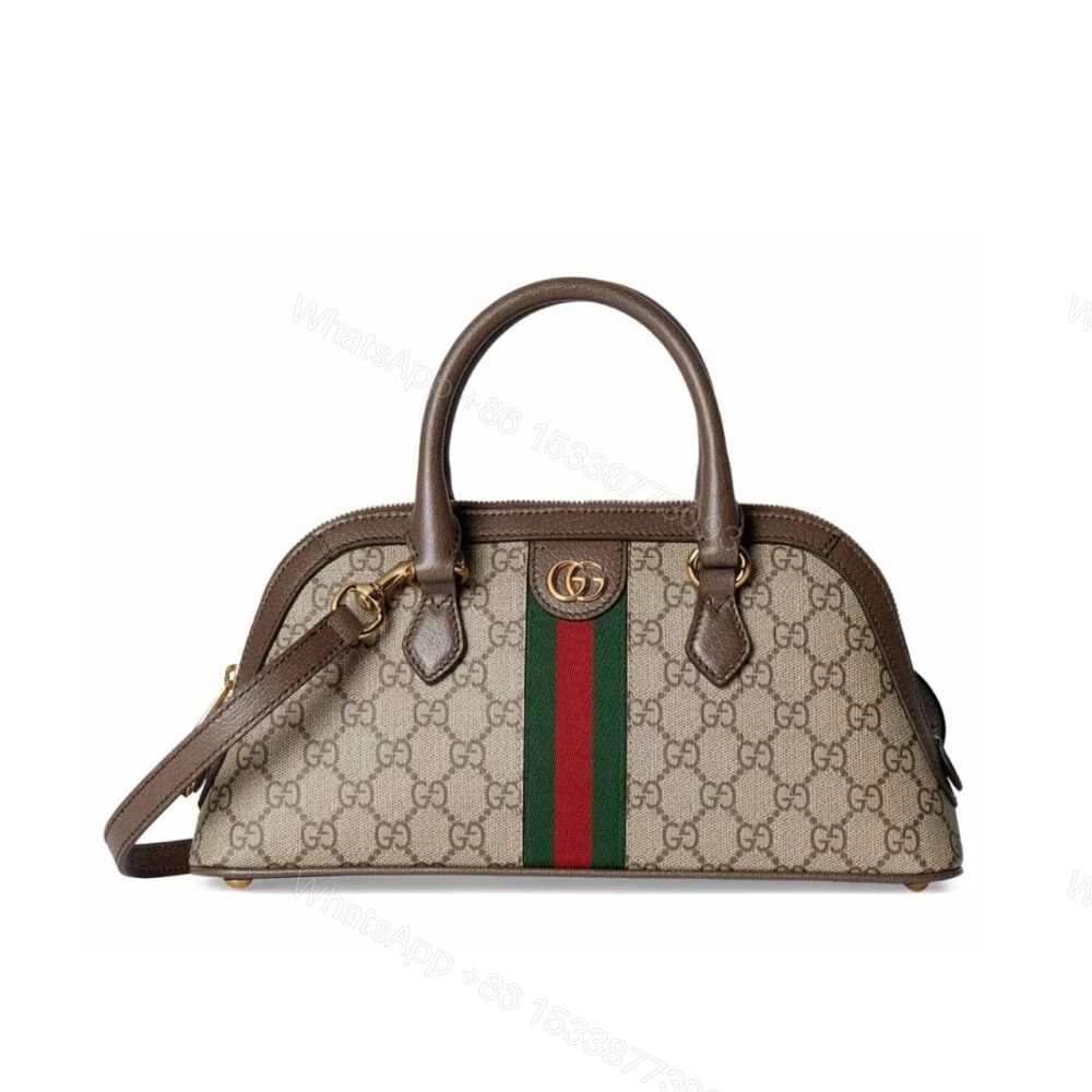 Gucci Ophidia Small Top Handle Bag Beige And Ebony 30Cm — view 1