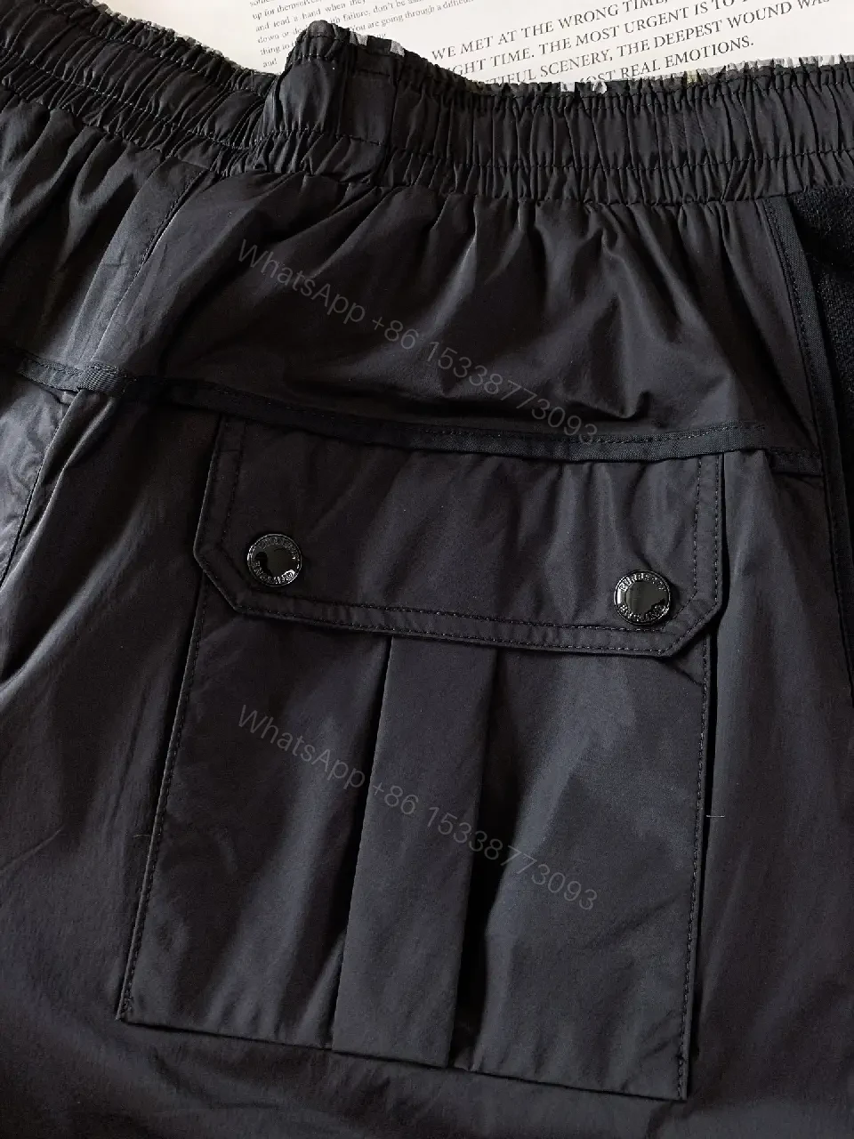 View 4 of Black Nylon Drawstring Shorts - Burberry Style Utility Short