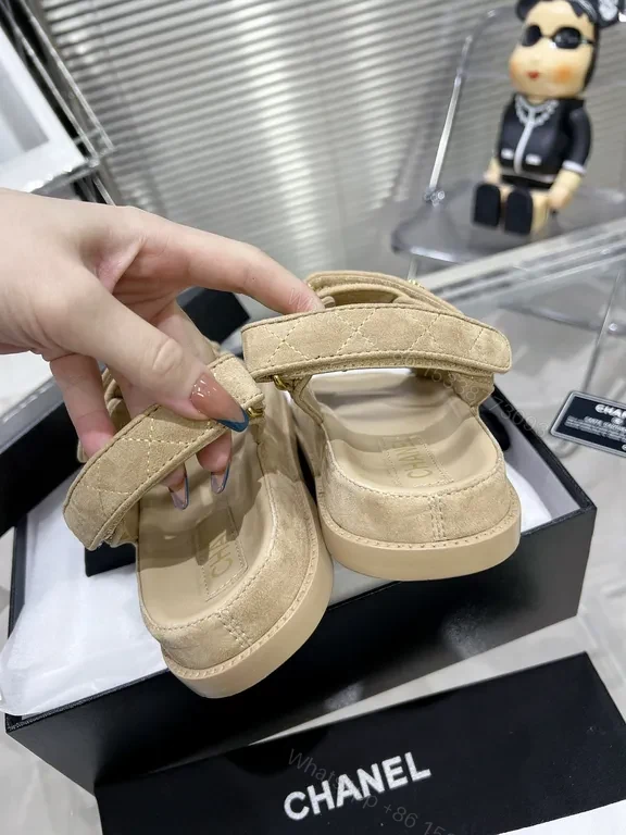 View 7 of Beige Quilted Sandals: Luxury Comfort, All-Day Wear