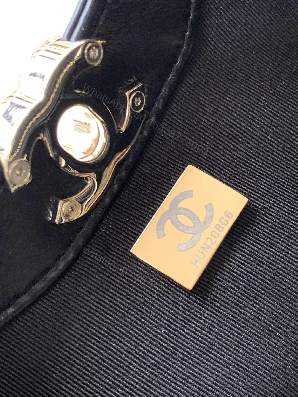 View 8 of Quilted Leather Handbag: Black, Gold Chain, Luxe Everyday Style