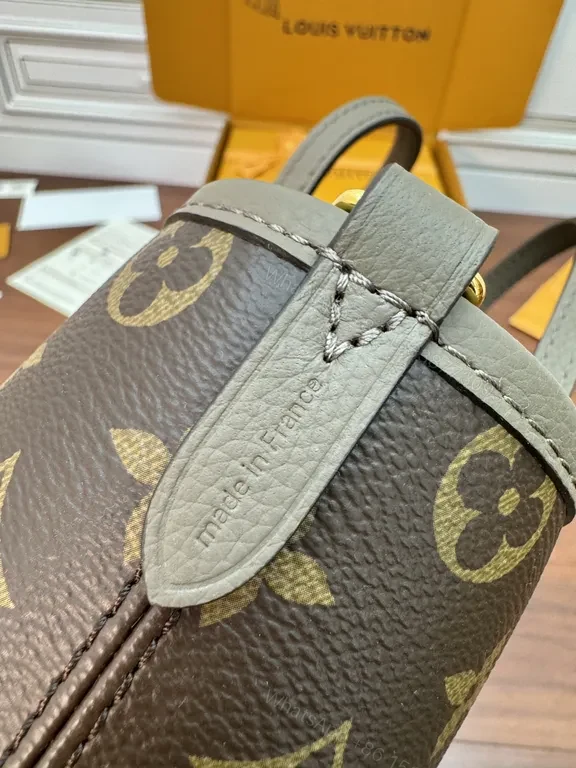 View 2 of Monogram Mini Tote: Luxe LV-Inspired, Gold Accents, Crossbody Ready