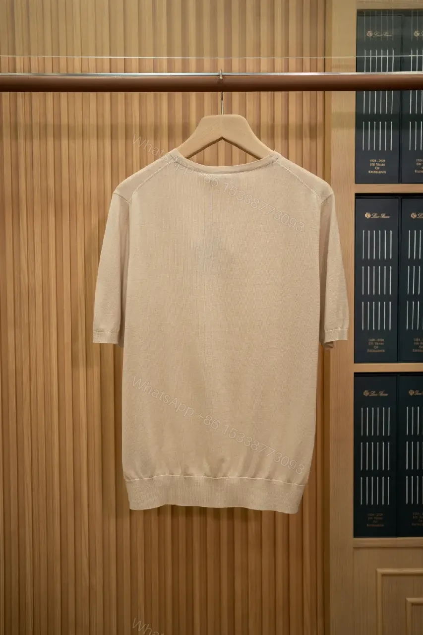 View 7 of Off-White Knit Short-Sleeve Crew Neck Sweater, Smooth Texture