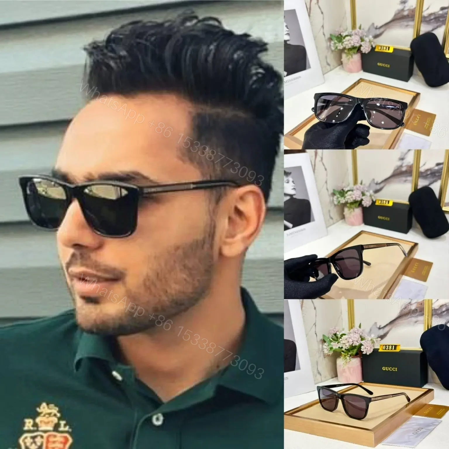 View 5 of Gucci Men Sunglass C09P01-1 Grey Frame
