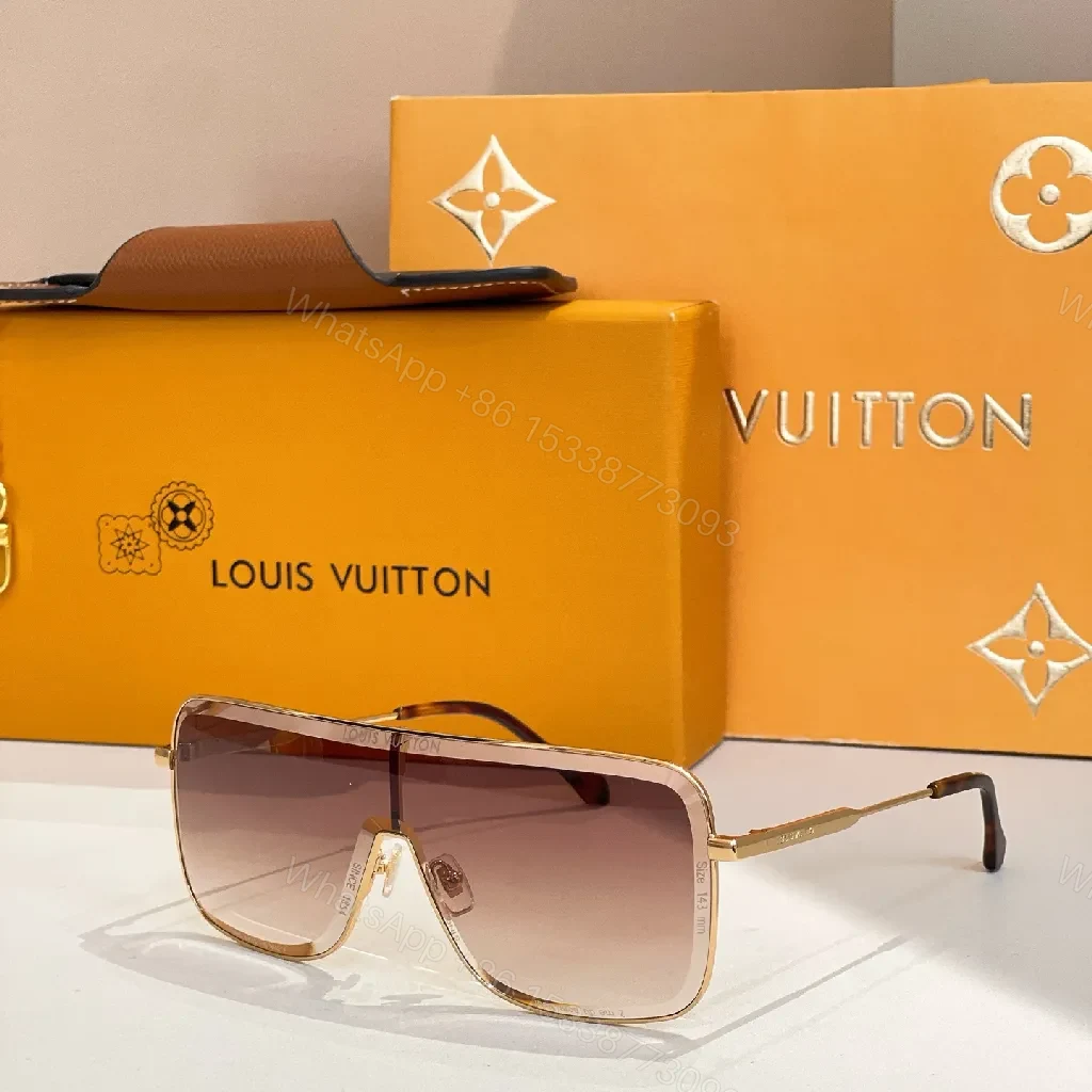 View 5 of Luxurious Monogram Shield Sunglasses: Premium Alloy, UV-Protection