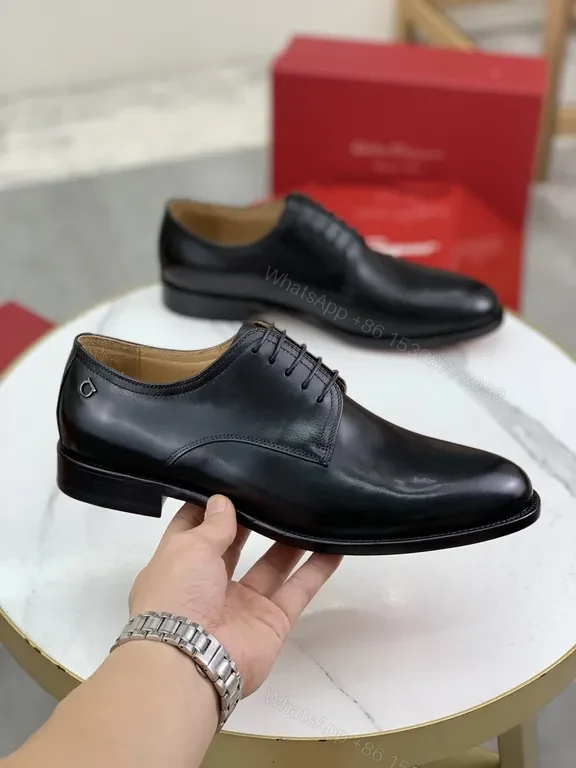 View 3 of Ferragamo Sleek Black Oxford: All-Day Comfort & Style