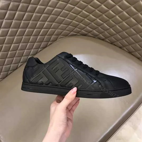 View 2 of FENDI BLACK NAPPA LEATHER LOW-TOP SNEAKERS – FD04
